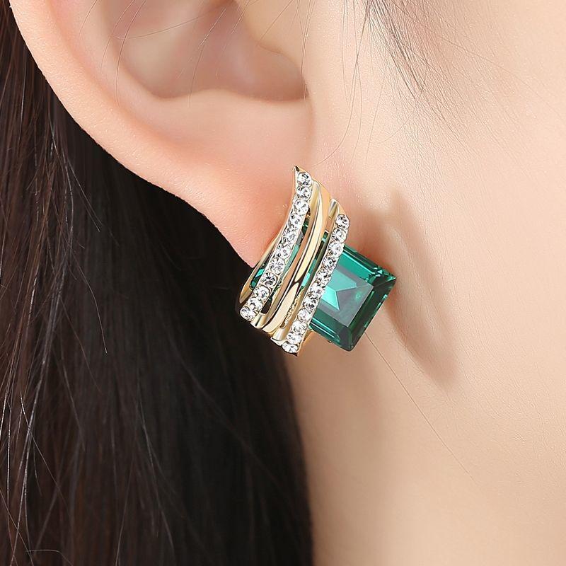 Korean Luxurious Green stone earring
