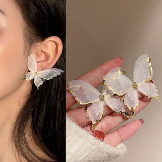 Korean white Butterfly Earring