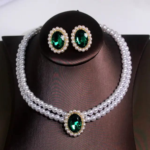 Korean Pendant set premium stone with earring