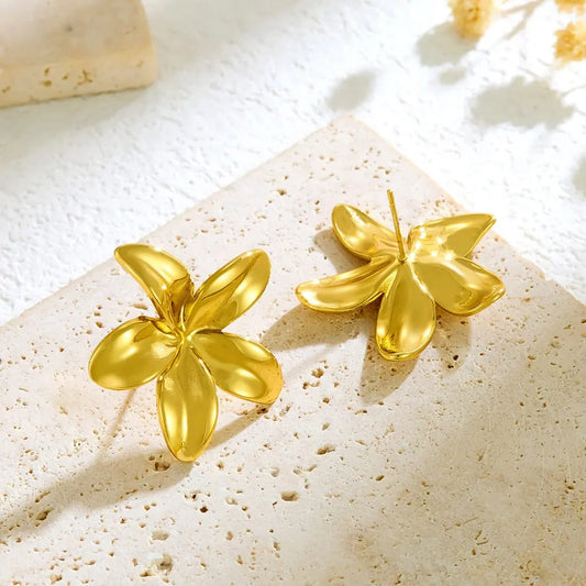 korean gold flower earring