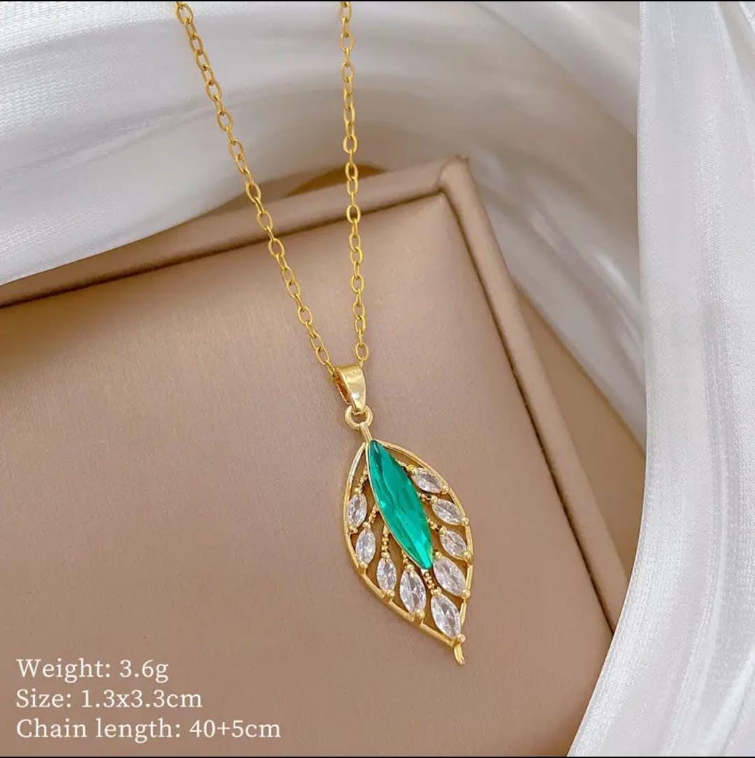 Korean Anti-Tarnish leaf Pendant