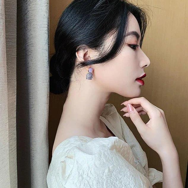 Cute Sparkling Purple Diamond Crystal Beautifull Stud Earrings3