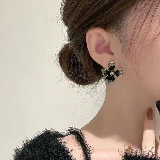 Korean stone Luxurious black Earring