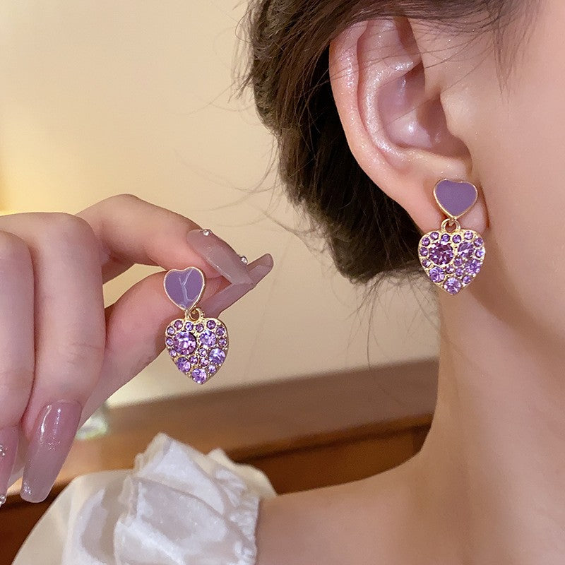 Korean Purple Heart Earring