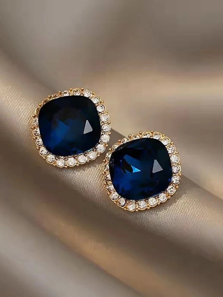 koreran luxurious Blue stone Beautiful stud Earring3