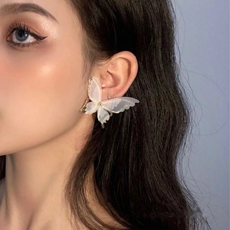 Korean white Butterfly Earring