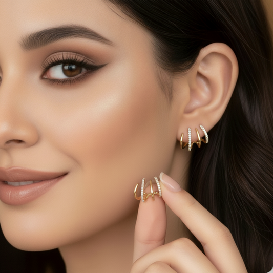 Korean Luxurious Gold Beautiful Stud Earring