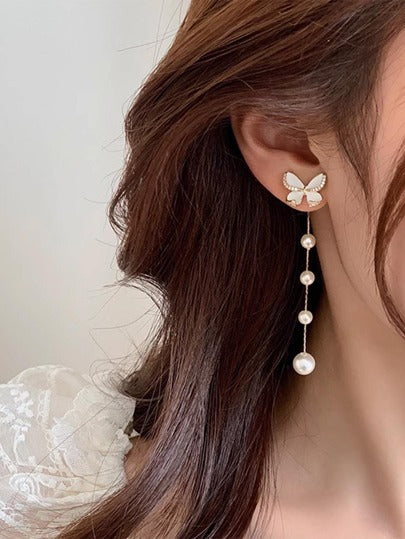 Korean pearl drop earring