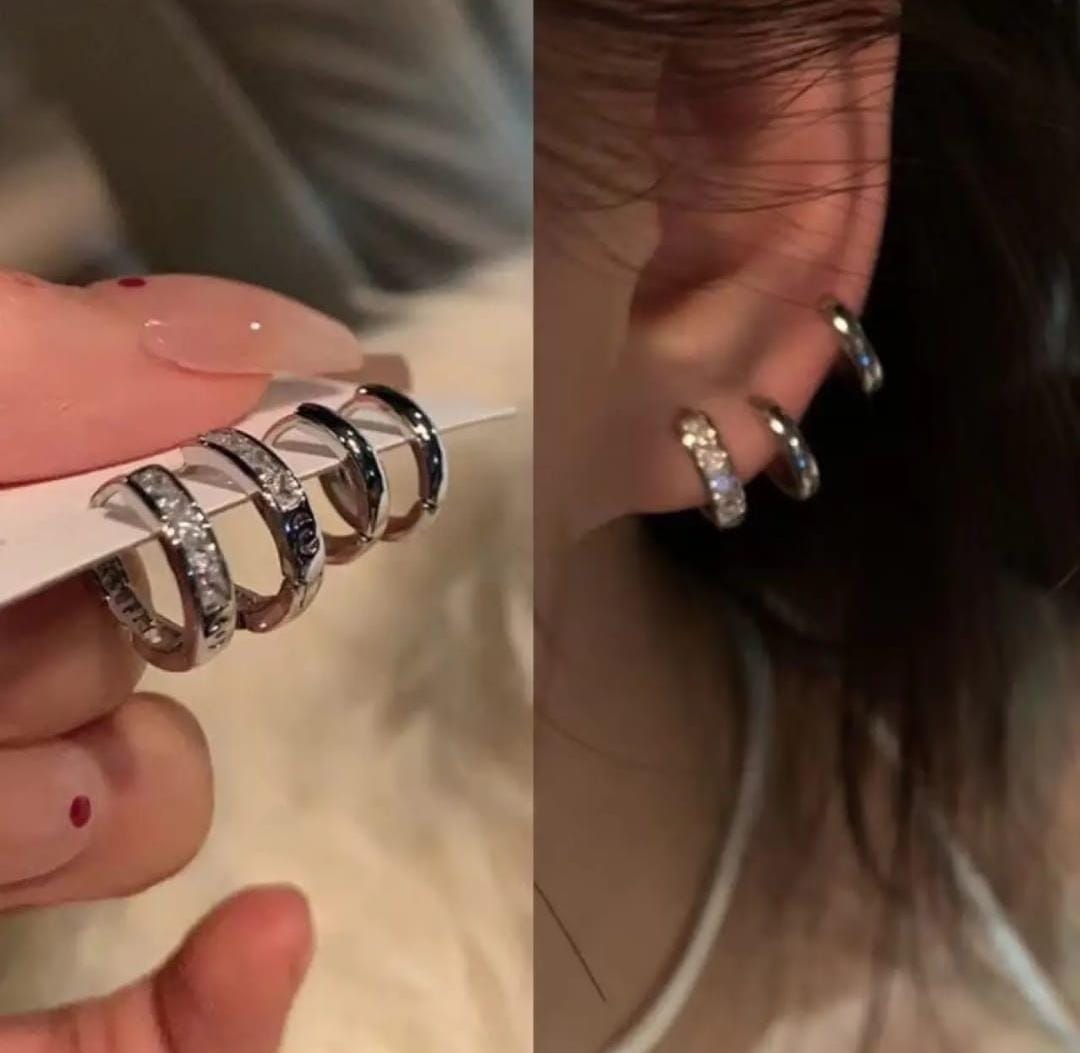 Korean silver 4 pc Earring set