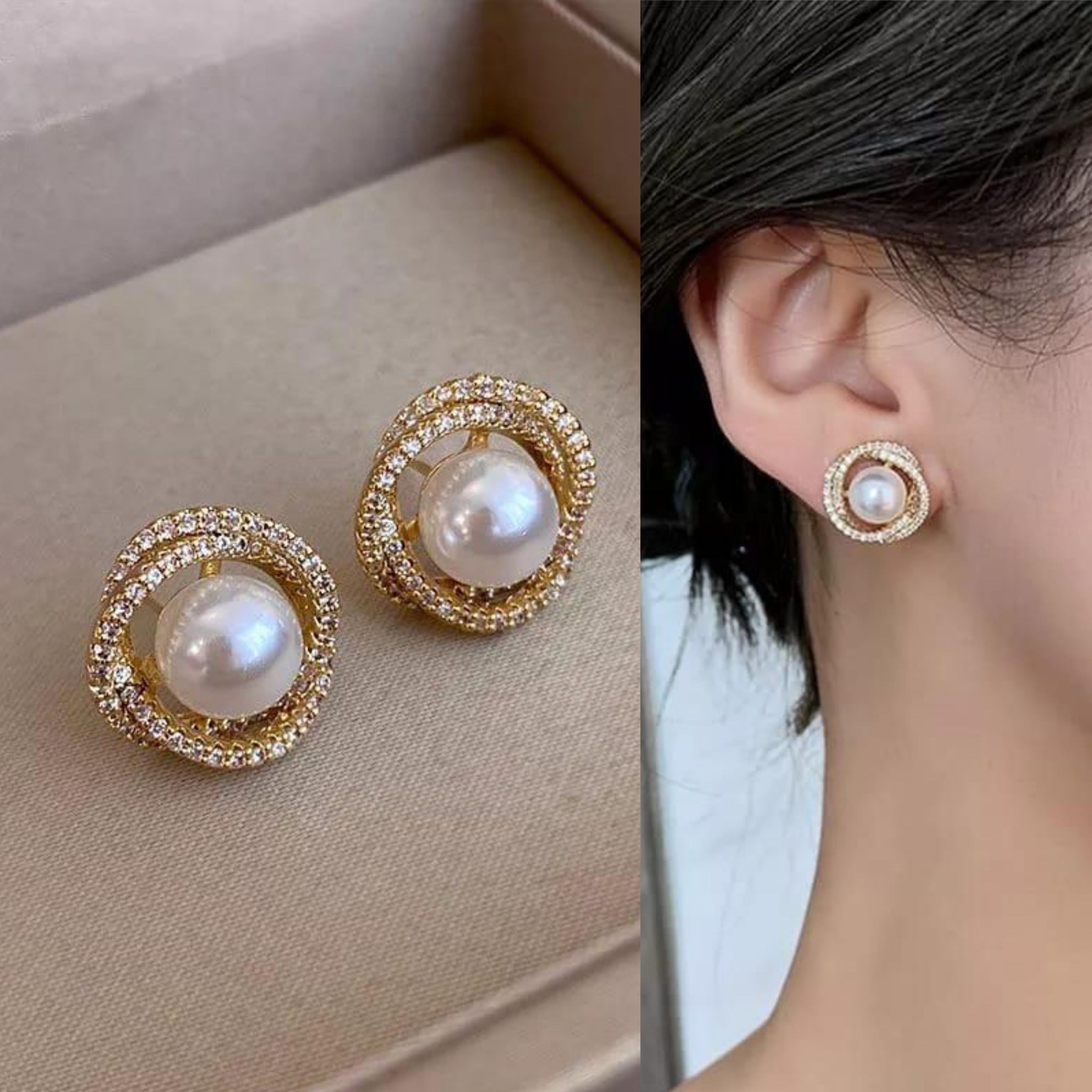 Korean Kold Zirconia Stud Earring