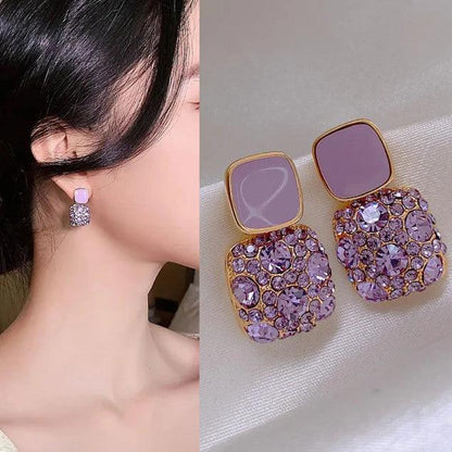 Cute Sparkling Purple Diamond Crystal Beautifull Stud Earrings3