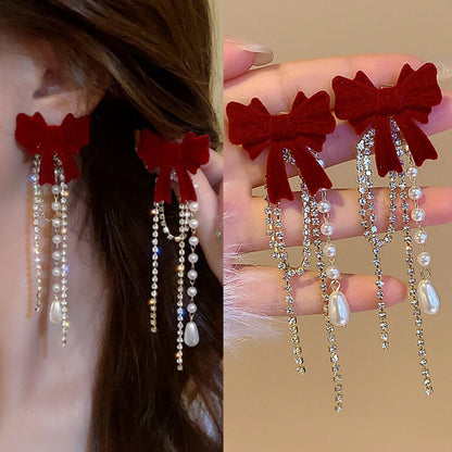 Korean red and gold drop Earring3