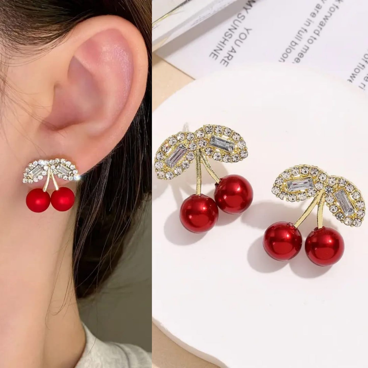 Korean cute red premium Earring