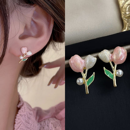 Korean pink Flower 🌸 Earring