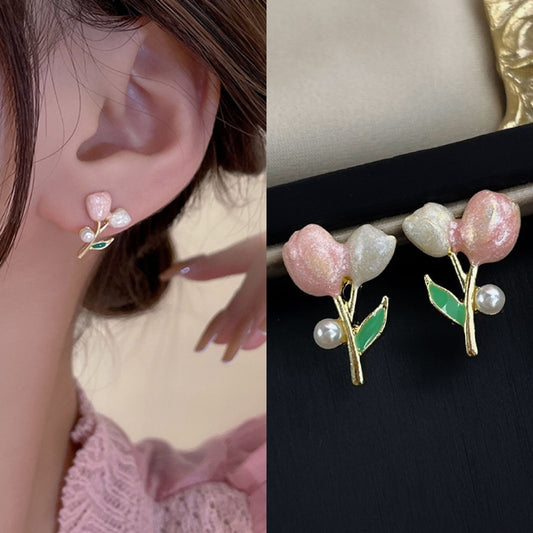 Korean pink Flower 🌸 Earring