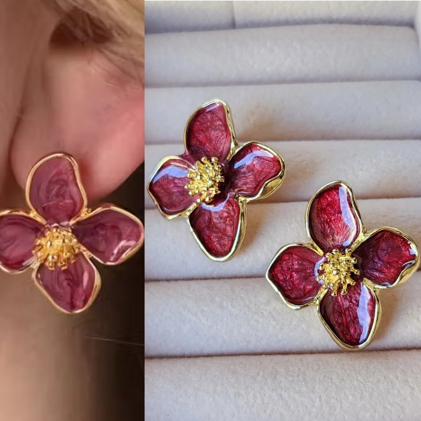 Korean Flower Luxurious Earring