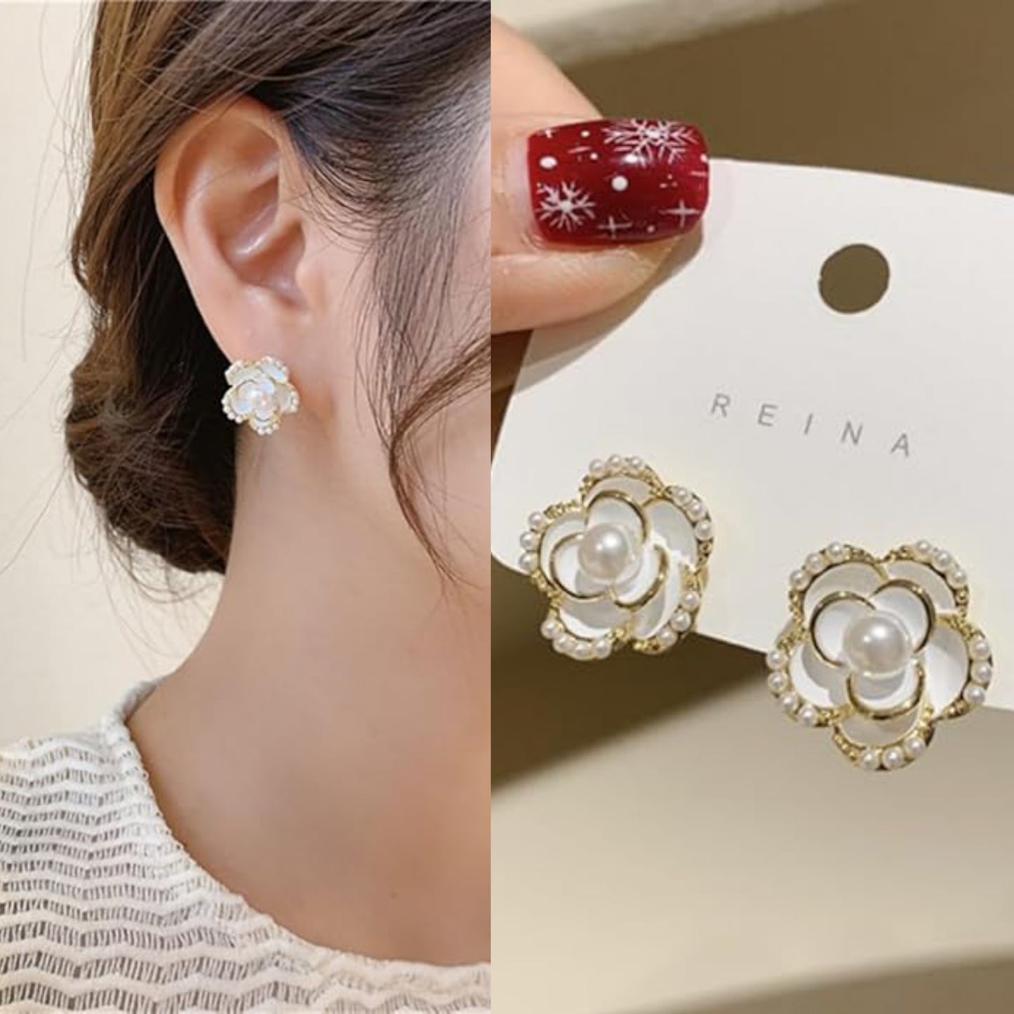 Korean Beautiful Flower Zircon Stone beautiful Earrings...