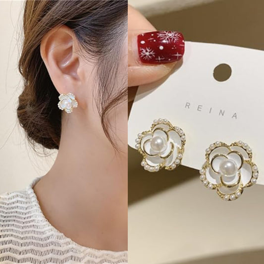 Korean Beautiful Flower Zircon Stone beautiful Earrings
