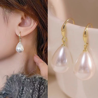 Korean Zirconia pearl drop earring