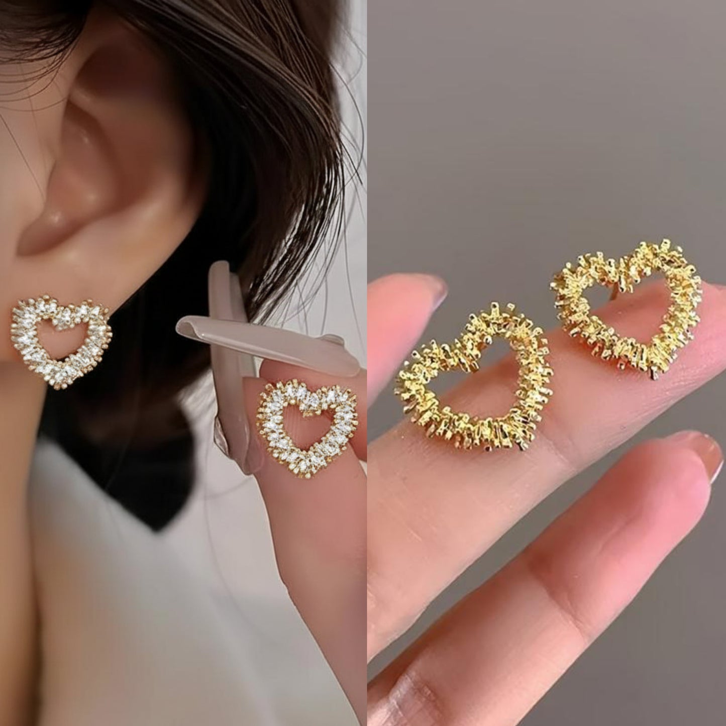 Korean cute heart earring