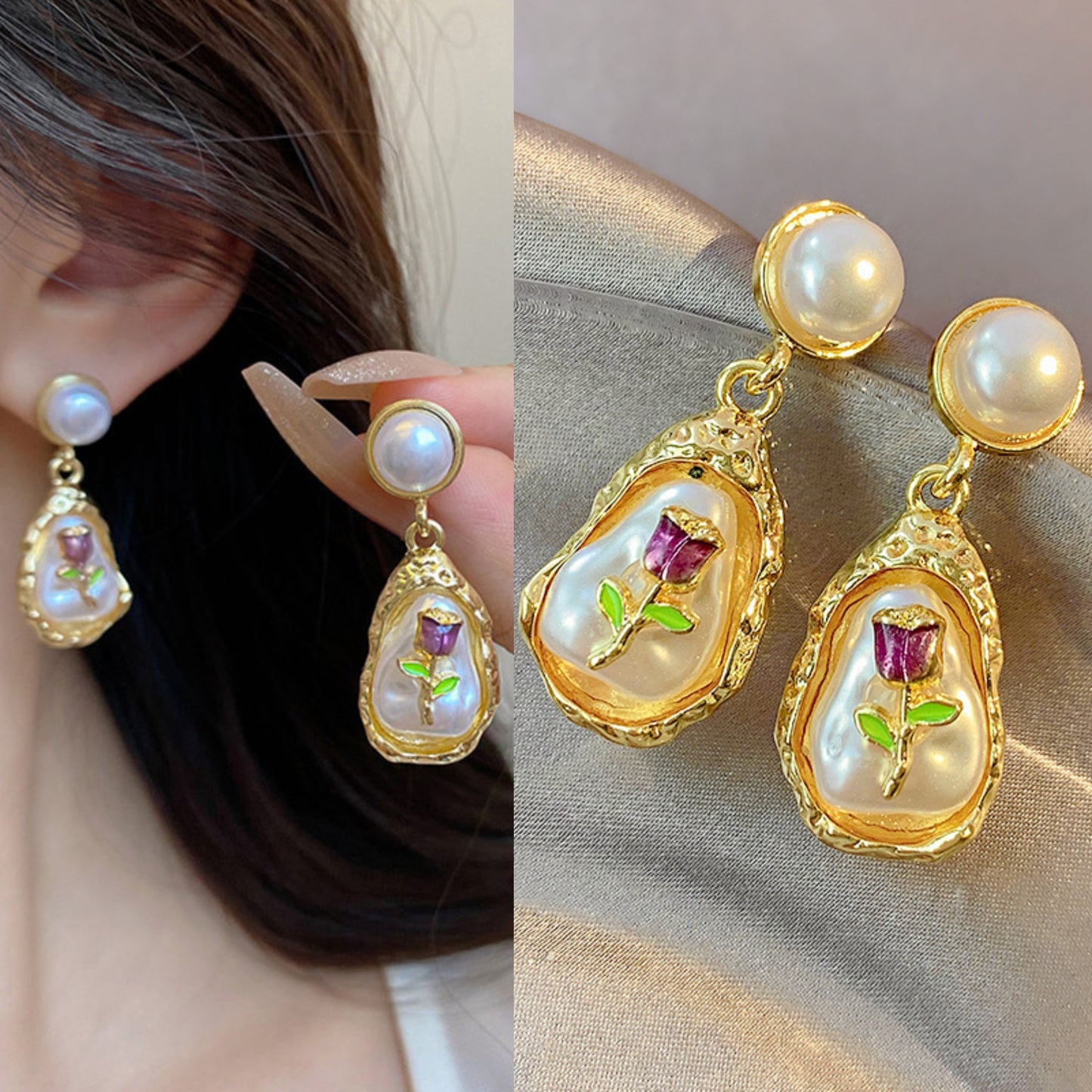 Korean flower Luxurious Earring