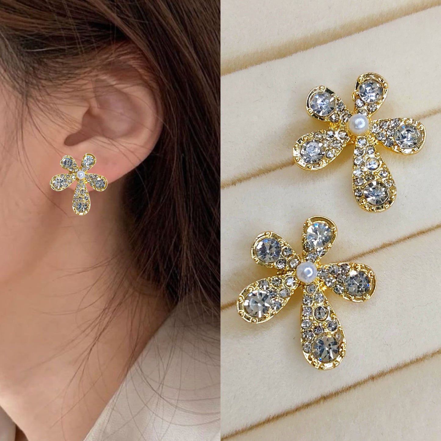 Korean beautiful Diamond stones Earring