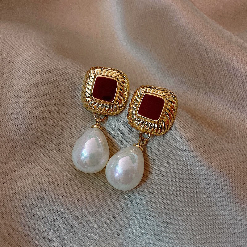 Korean gold pearl beautiful Earring