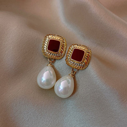 Korean gold pearl beautiful Earring