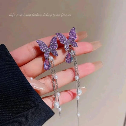 Korean Purple Luxurious Earring