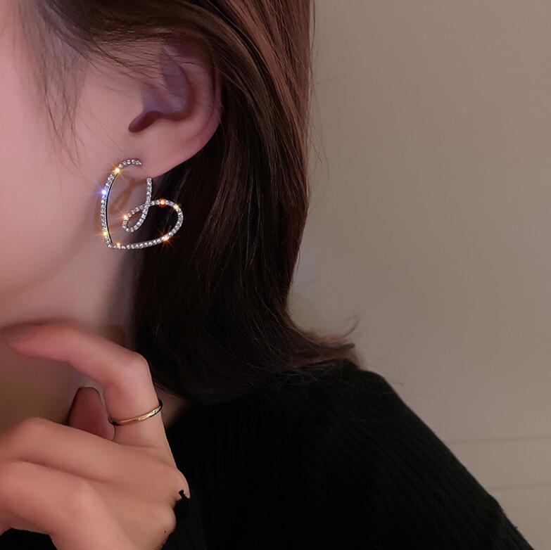 Korean heart beautiful Earring