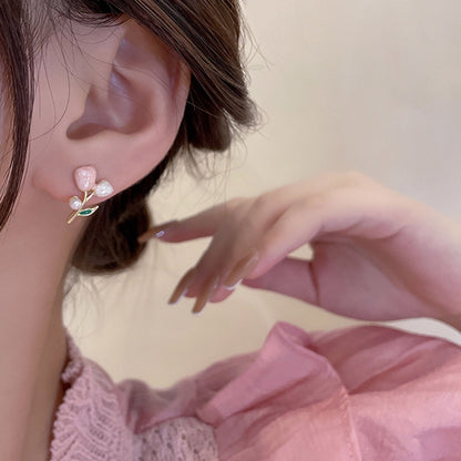 Korean pink Flower 🌸 Earring