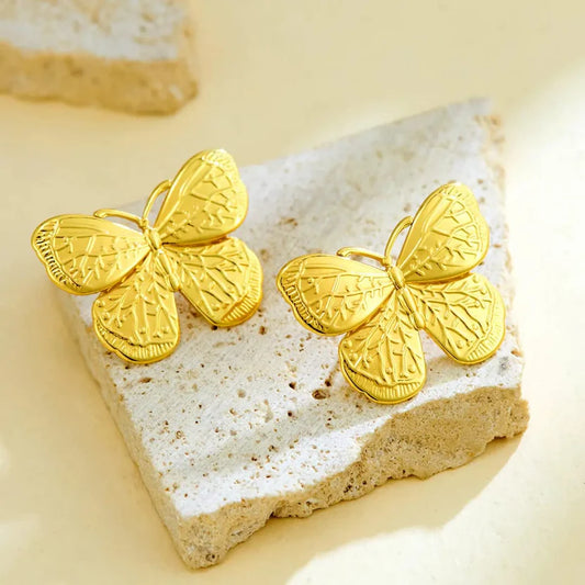 Korean butterfly anti tarnish cute earring