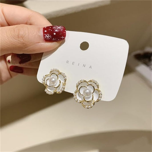 Korean Beautiful Flower Zircon Stone beautiful Earrings