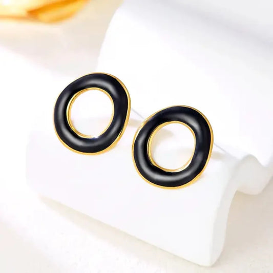 korean circle anti tarnish earring