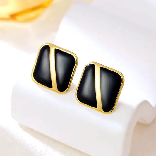 korean black anti tarnish earring