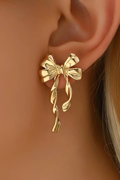 Korean bow anti tarnish earring
