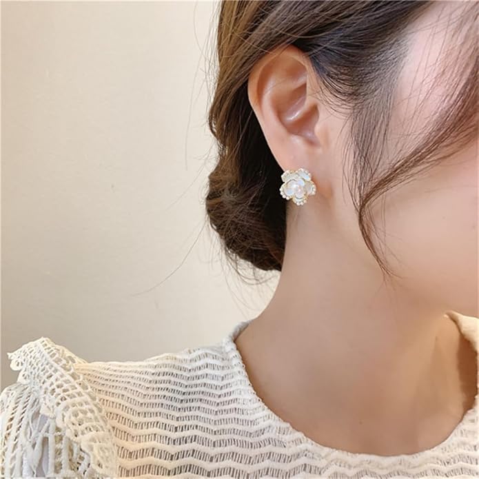 Korean Beautiful Flower Zircon Stone beautiful Earrings