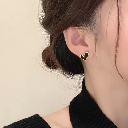 Korean black hearted cute Earring