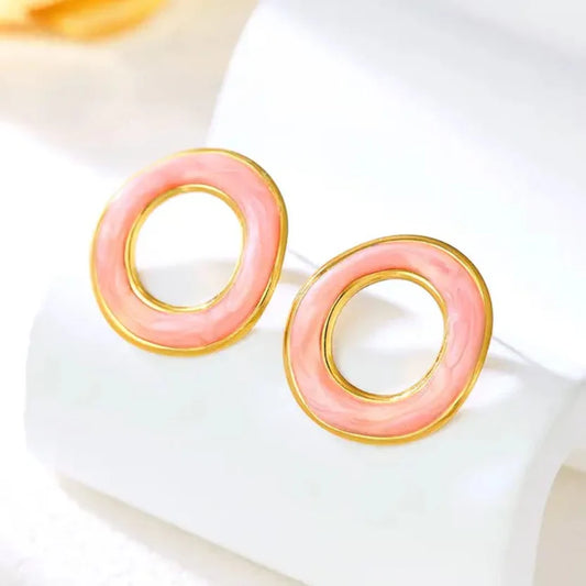 korean circle cute anti tarnish earring
