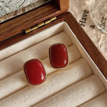 Korean beautiful red Earring