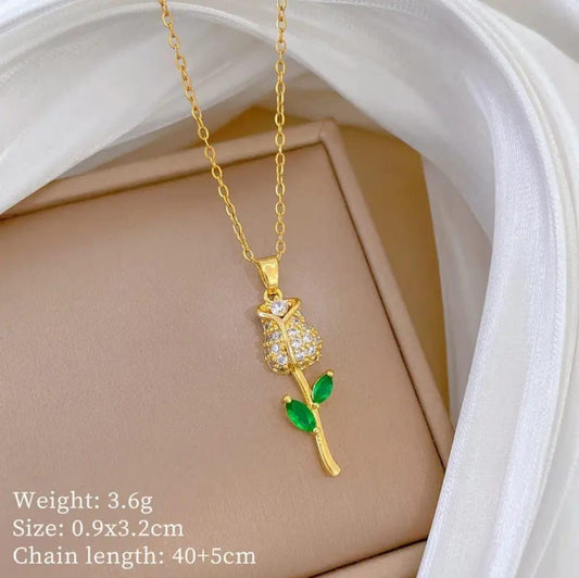 Korean Lotus Anti Tarnish Pendant