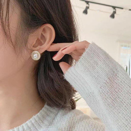 Korean cute Zirconia Pearl Earring