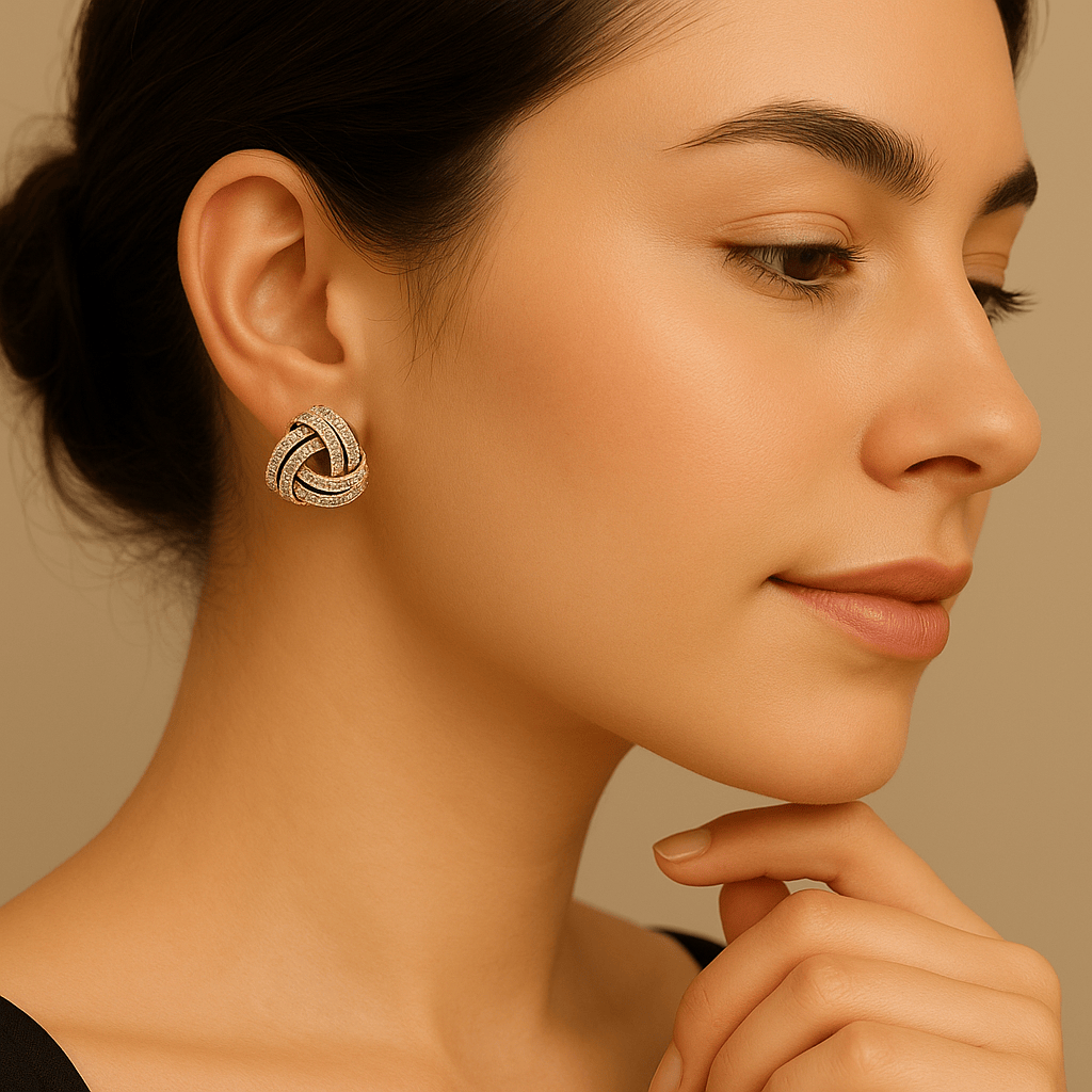 Cute Stylish Sparkling Crystal Triangle Stud Earrings3