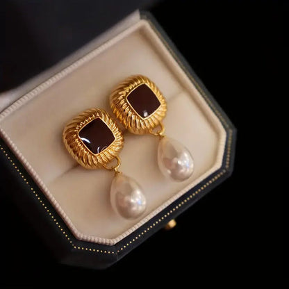 Korean gold pearl beautiful Earring