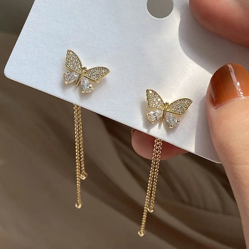 Korean long Butterfly Earring