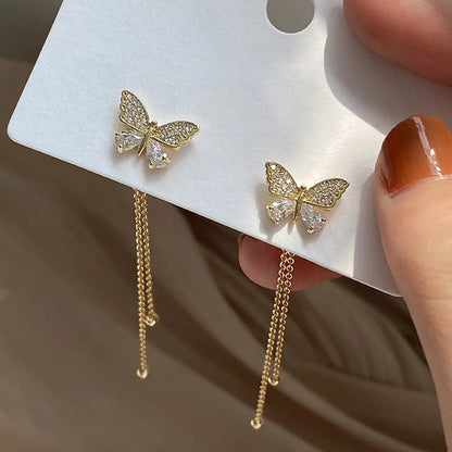Korean long Butterfly Earring