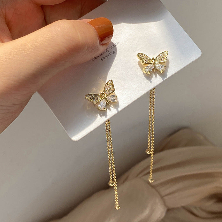 Korean long Butterfly Earring
