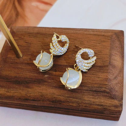 Korean Crystal Sparking Diamond Earring for Women Gold3