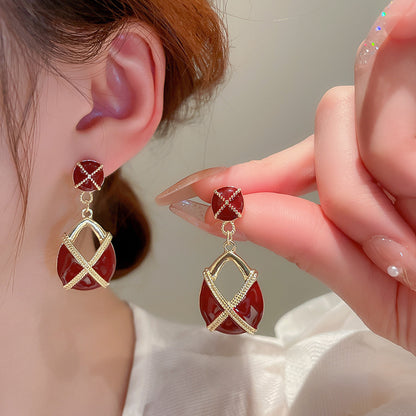 korean red beautiful Earring
