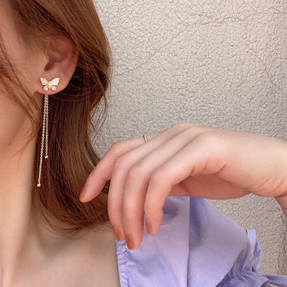 Korean long Butterfly Earring